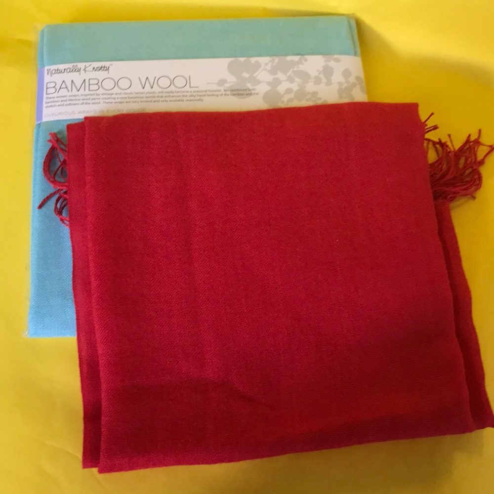 New red Naturally Knotty viscous/wool wrap